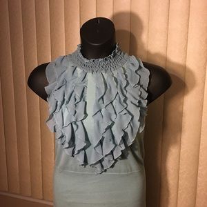 Teal shag chest top
